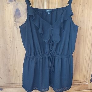Black Ruffled Sleeveless Top by Torrid